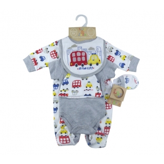 Five Piece Baby Layette Set in a net bag - In The City --  £6.99 per item - 3 pack